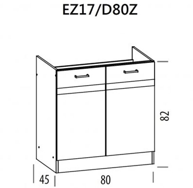 ELIZA EZ17/D80Z 80 CM GRĪDAS ZEMIZLIETNES SKAPĪTIS